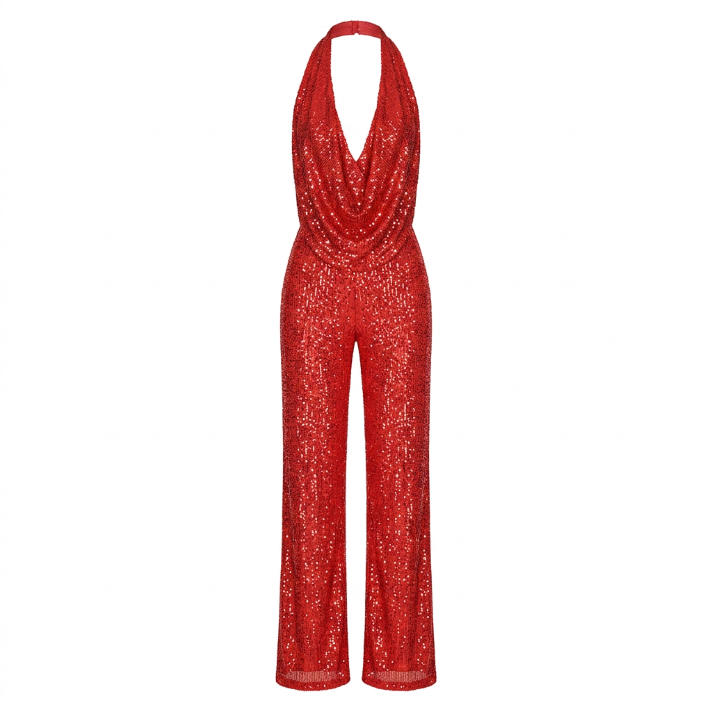 Red jumpsuit without a model