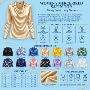 Sky-blue satin top infographic