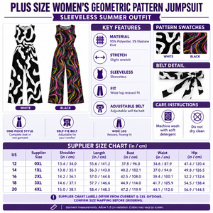 Square Plus Size Women's Geometric Jumpsuit infographic