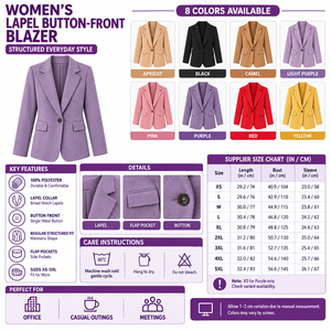 Square structured lapel blazer infographic