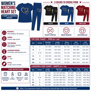 Square Women's Matching Heart T-Shirt and Leggings infographic