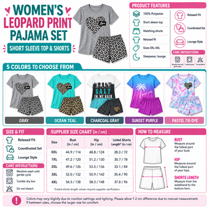 Square Women's Pajama Top and Shorts Set infographic