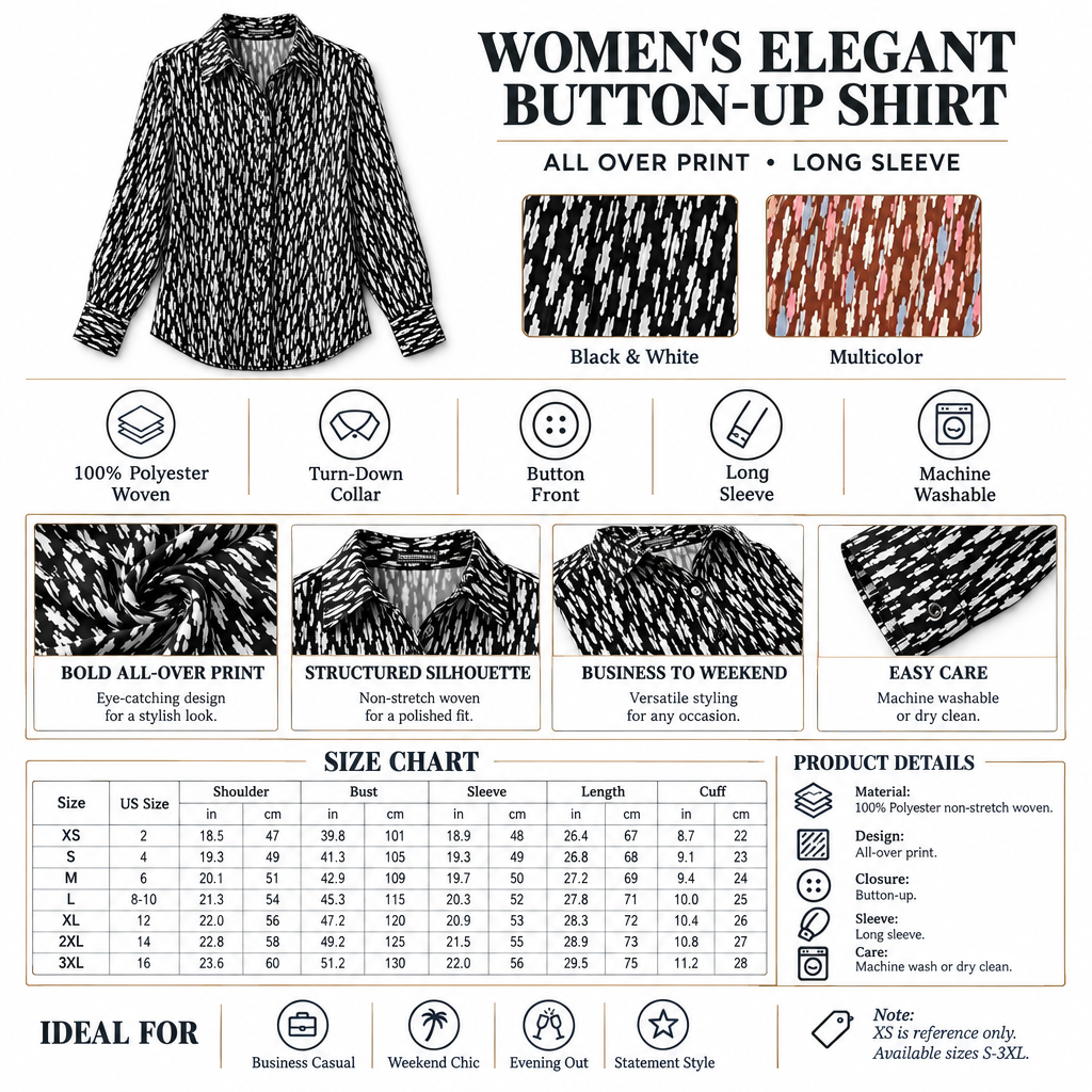 White-background printed shirt infographic