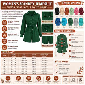 Women's Spandex Jumpsuit Infographic - No Model