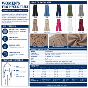 Women's Two-Piece Suit Set Infographic - No Model